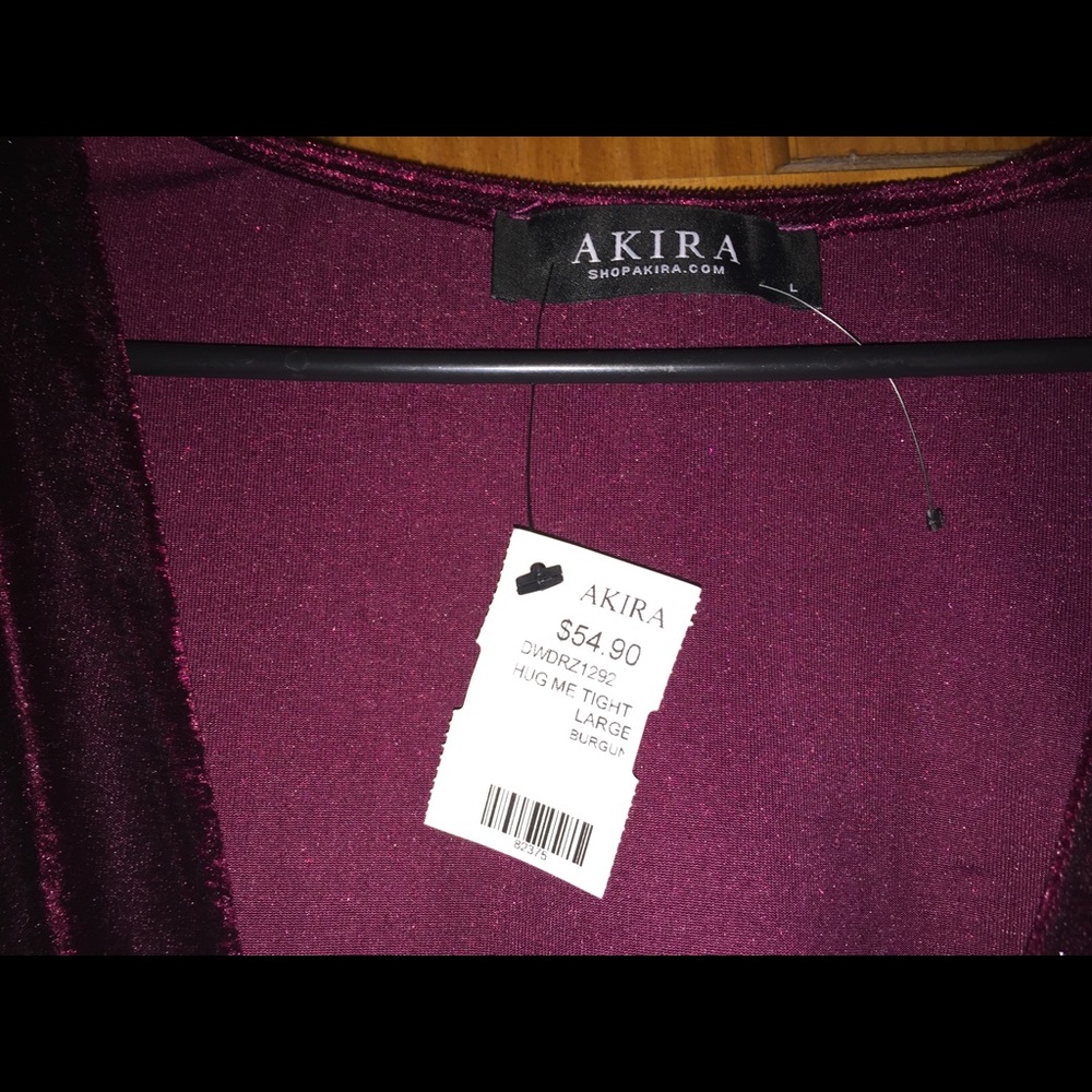 NEW Akira Velvet Burgundy/Maroon Tight Dress - Picture 5 of 6